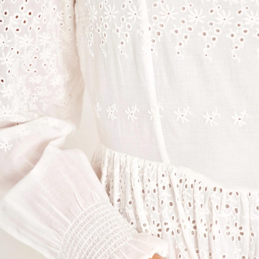 *NWT* LoveShackFancy Preslina White Eyelet Dress - Picture 4 of 12